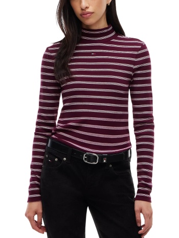 γυναικεία μπλούζα ζιβάγκο μπορντό tommy jeans dw0dw19830-0ez