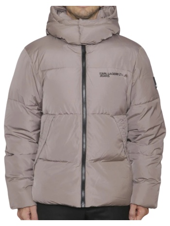 ανδρικό puffer μπουφάν καφέ karl lagerfeld jeans