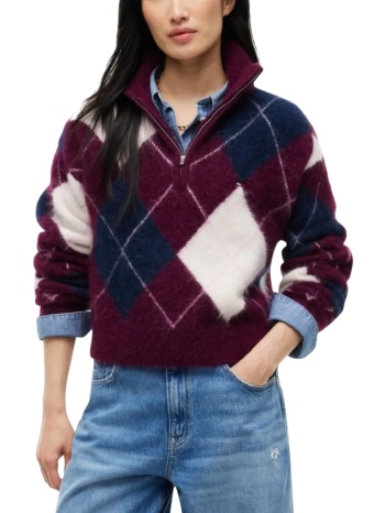 γυναικείο πουλόβερ βυσσινί tommy jeans dw0dw23351-v11