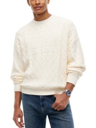 ανδρικό πουλόβερ εκρού tommy jeans dm0dm23614-aef