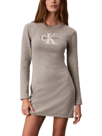 γυναικείο μακρυμάνικο φόρεμα γκρι calvin klein