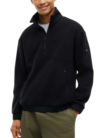 ανδρικό fleece μαύρο tommy hilfiger mw0mw44679-bds