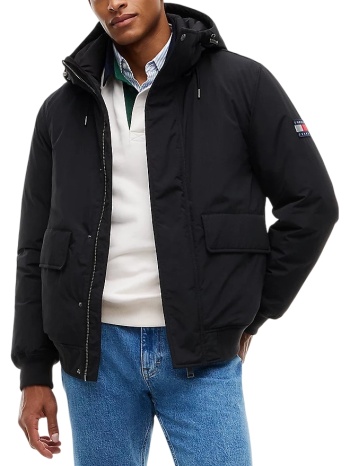 ανδρικό μπουφάν μαύρο tommy jeans dm0dm22032-0gk