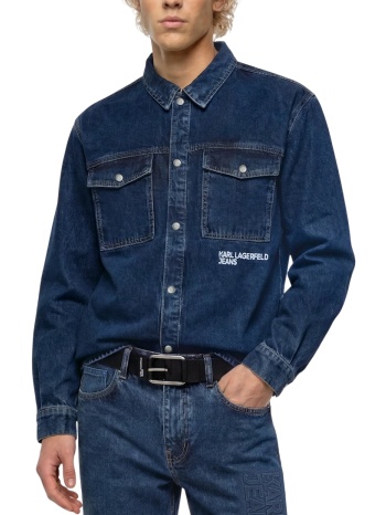 ανδρικό τζιν overshirt μπλε karl lagerfeld jeans
