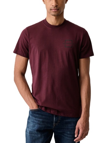 ανδρικό slim logo t-shirt μπορντό karl lagerfeld jeans