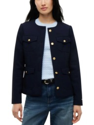 γυναικείο slim σακάκι navy μπλε tommy hilfiger ww0ww51728-c1g