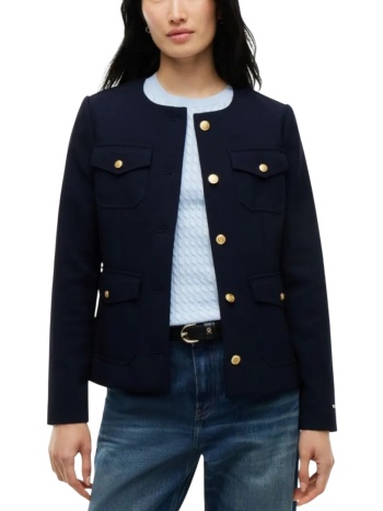 γυναικείο slim σακάκι navy μπλε tommy hilfiger