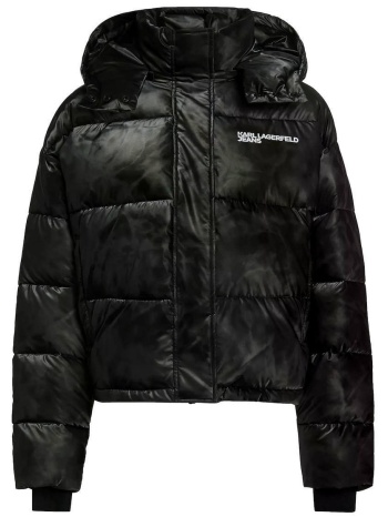 γυναικείο puffer μπουφάν μαύρο karl lagerfeld jeans