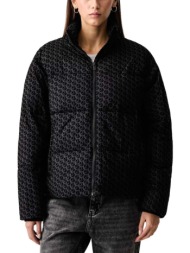 γυναικείο monogram puffer μπουφάν μαύρο karl lagerfeld jeans b4w15020-a75