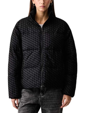 γυναικείο monogram puffer μπουφάν μαύρο karl lagerfeld