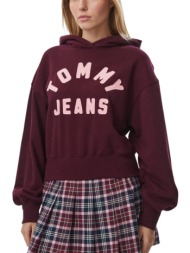 γυναικείο φούτερ μπορντό tommy jeans dw0dw23455-v11