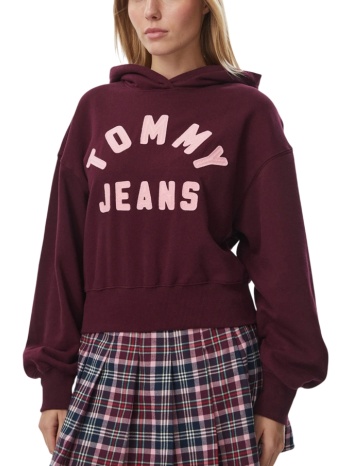 γυναικείο φούτερ μπορντό tommy jeans dw0dw23455-v11