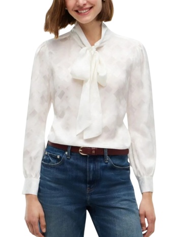 γυναικείο πουκάμισο εκρού tommy hilfiger ww0ww52238-ya8