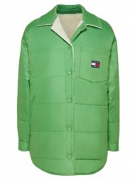 γυναικείο sherpa shacket μπουφάν διπλής όψεως πράσινο tommy jeans dw0dw15950-ly3