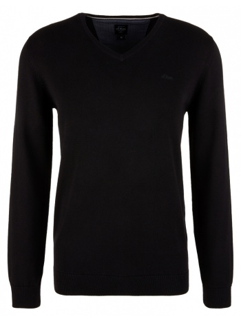 ανδρική πλεκτή μπλούζα μαύρη s.oliver 040666-9999 σε προσφορά