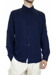 ανδρικό λινό πουκάμισο navy μπλε explorer 2321105002-navy
