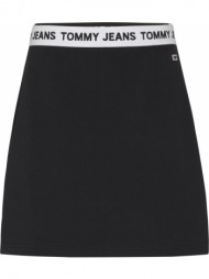 γυναικεία logo waistband φούστα μαύρη tommy jeans dw0dw14416-bds