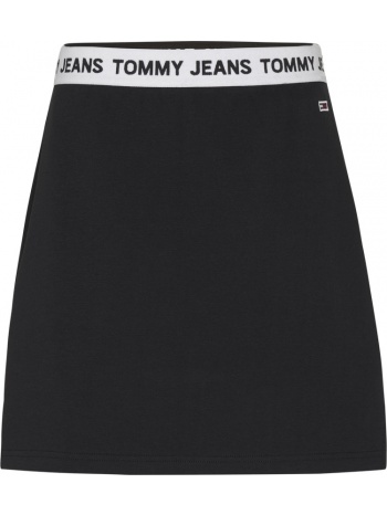 γυναικεία logo waistband φούστα μαύρη tommy jeans σε προσφορά