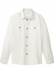 ανδρικό τζιν overshirt λευκό tom tailor 036212-10101