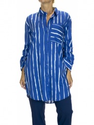 γυναικεία ριγέ πουκαμίσα μπλε tom tailor 032223-29580