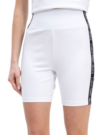 γυναικείο logo tape σορτς λευκό calvin klein j20j220683-yaf σε προσφορά