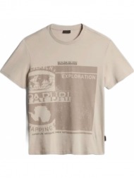 ανδρικό s-manta t-shirt μπεζ napapijri np0a4h2c-n901