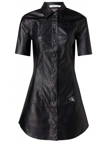 γυναικείο φόρεμα πουκαμίσα μαύρο calvin klein j20j221388-beh