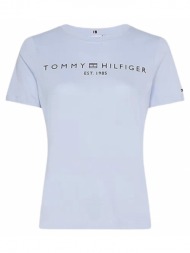 γυναικείο signature logo t-shirt γαλάζιο tommy hilfiger ww0ww40276-c1y