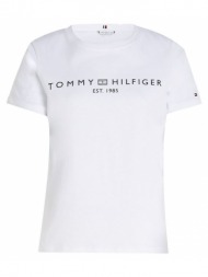 γυναικείο signature logo t-shirt λευκό tommy hilfiger ww0ww40276-ycf
