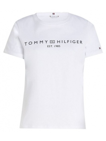 γυναικείο signature logo t-shirt λευκό tommy hilfiger