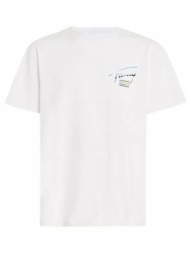 ανδρικό metallic logo t-shirt λευκό tommy jeans dm0dm18283-ybr
