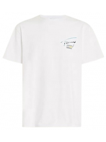 ανδρικό metallic logo t-shirt λευκό tommy jeans