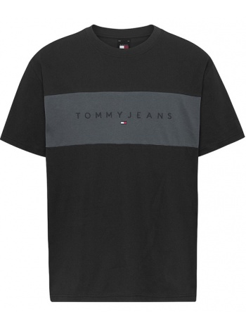ανδρικό linear colorblock t-shirt μαύρο tommy jeans