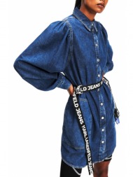 γυναικείο τζιν φόρεμα μπλε karl lagerfeld jeans 240j1307-j274 washed dark blu