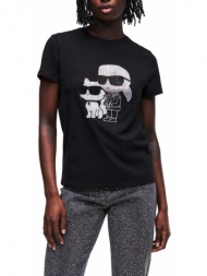 γυναικείο ikonik 2.0 t-shirt μαύρο karl lagerfeld 230w1772-999 black