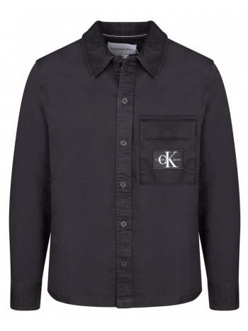 ανδρικό utility πουκάμισο μαύρο calvin klein j30j324610-beh