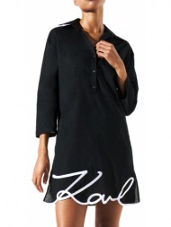 γυναικείο karl dna signature beach φόρεμα μαύρο karl lagerfeld 240w2205-999 black