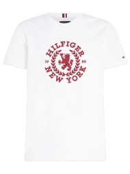 ανδρικό big icon crest t-shirt λευκό tommy hilfiger mw0mw33682-ybr