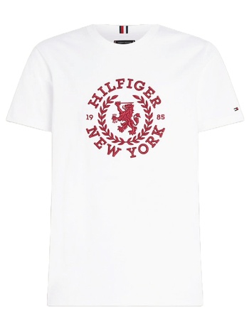 ανδρικό big icon crest t-shirt λευκό tommy hilfiger