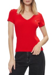 γυναικείο slim essential t-shirt κόκκινο tommy jeans dw0dw17385-xnl