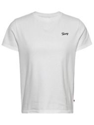 γυναικείο script t-shirt λευκό tommy jeans dw0dw17367-ybr