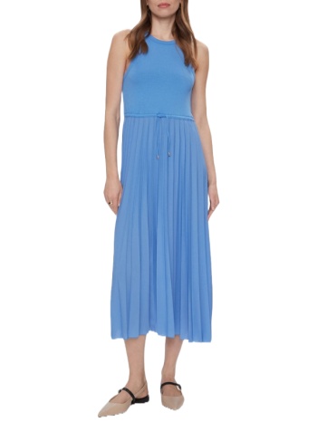 γυναικείο πλισέ αμάνικο φόρεμα γαλάζιο tommy hilfiger