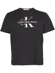 ανδρικό plus size disrupted outline logo t-shirt μαύρο calvin klein j30j325460-beh