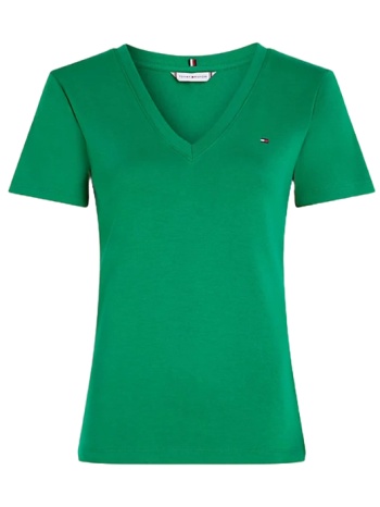 γυναικείο slim t-shirt πράσινο tommy hilfiger ww0ww40584-l4b