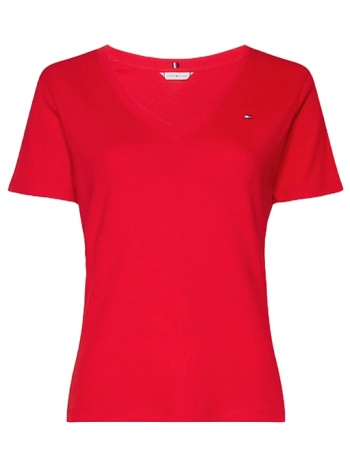 γυναικείο slim t-shirt κόκκινο tommy hilfiger ww0ww40584-xnd