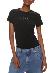 γυναικείο slim essential t-shirt μαύρο tommy jeans dw0dw18140-bds