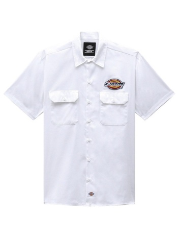 ανδρικό clintondale κοντομάνικο πουκάμισο λευκό dickies