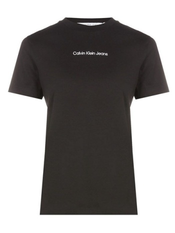 γυναικείο institutional straight t-shirt μαύρο calvin klein
