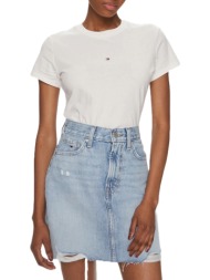 γυναικείο slim tonal linear t-shirt λευκό tommy jeans dw0dw17827-ybh