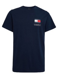 ανδρικό slim essential flag t-shirt navy μπλε tommy jeans dm0dm18263-c1g